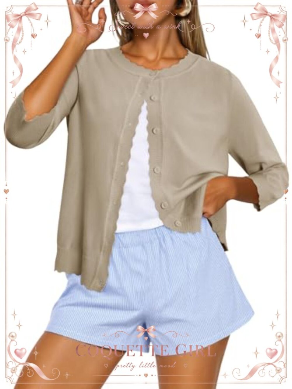 Women's Long Sleeve V-Neck Button Down Knit Cardigan Sweater Shrug
